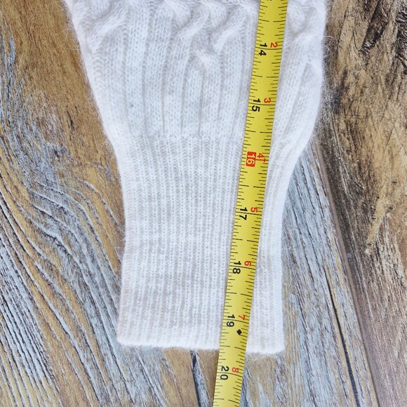 Vintage Liz Claiborne Lambswool Angora Cable-Knit Button-Up Sweater Dress Ivory - Picture 10 of 12